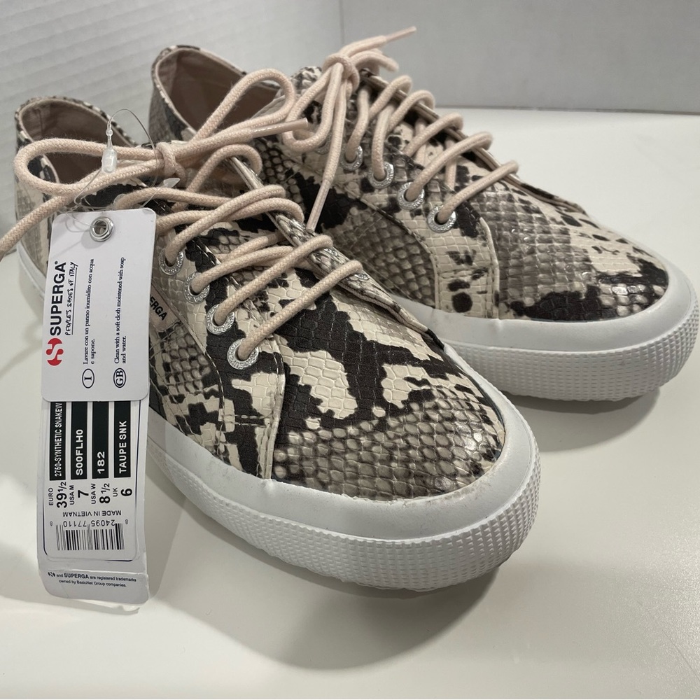 NWT Superga Women’s 2750 Sneaker, Taupe Snake